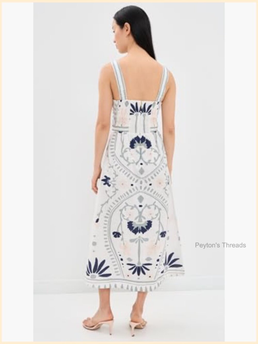 Midi Dress with Square Neck - Picture 3 of 6